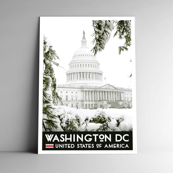 Washington DC Vintage Travel Poster / Postcard WPA Style Retro National Capitol