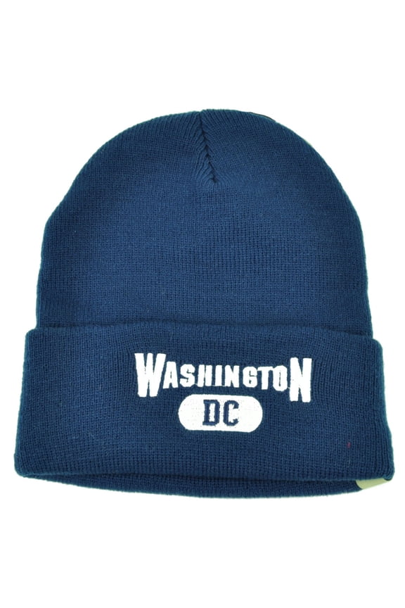 Washington DC Virginia Cuffed Navy Blue USA Capital Knit Beanie City Kirk Wood