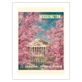 thumbnail image 1 of Washington DC - White House - Delta Air Lines - Vintage Airline Travel Poster by Jack Laycox c.1960s - Bamboo Fine Art 290gsm Paper Print (Unframed) 24x32in, 1 of 4