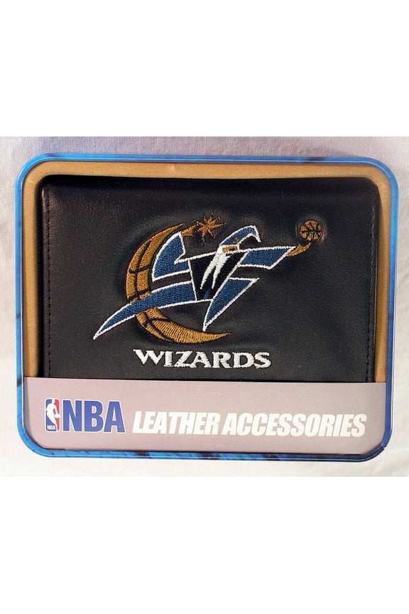 Washington DC Wizards Embroidered Black Leather Trifold Wallet