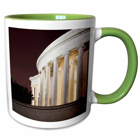 3drose, Washington Dc Jefferson Memorial Washington Monument - Us09 Pso0011 - Paul Souders, 11oz Two-tone Green Mug