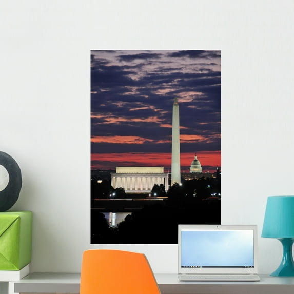 Washington Dc Skyline Wall Mural by Wallmonkeys Peel and Stick Graphic (24 in H x 16 in W) WM312191