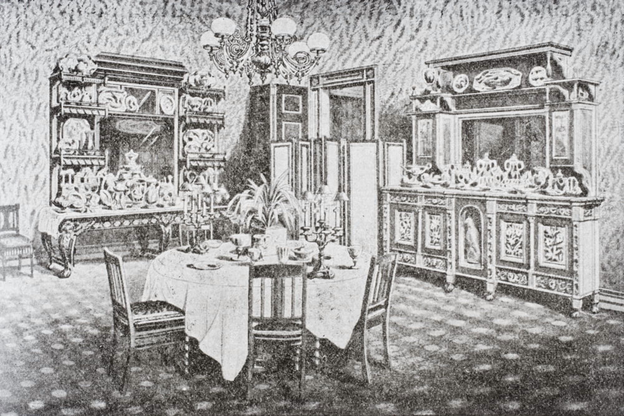 Washington Dc United States Of America Family Dining Room Of The White House In 1890 S Canvas Art - Ken Welsh Design Pics (34 x 22)