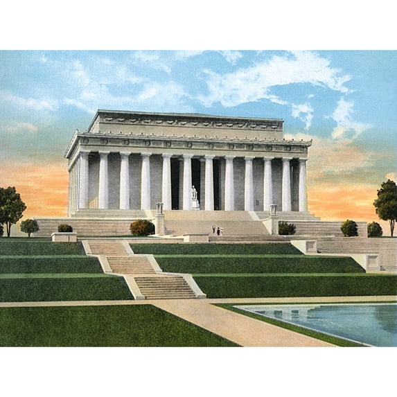 Washington Dc Usa - The Lincoln Memorial Poster Print By Mary Evans Grenville Collins Postcard Collection