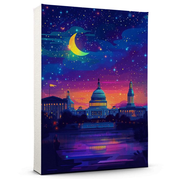 Washington District of Columbia Travel Canvas Prints, Washington D.C Starry Night Travel decor, Washington District of Columbia Map Poster, Washington D.C Travel Decor Artwork - 98AZ379