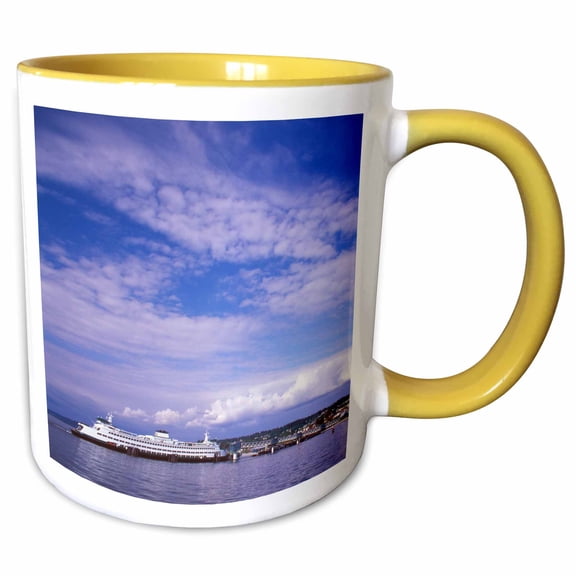 3drose, Washington, Edmonds, Edmonds-kingston Ferry - Us48 Rti0156 - Rob Tilley, 11oz Two-tone Yellow Mug