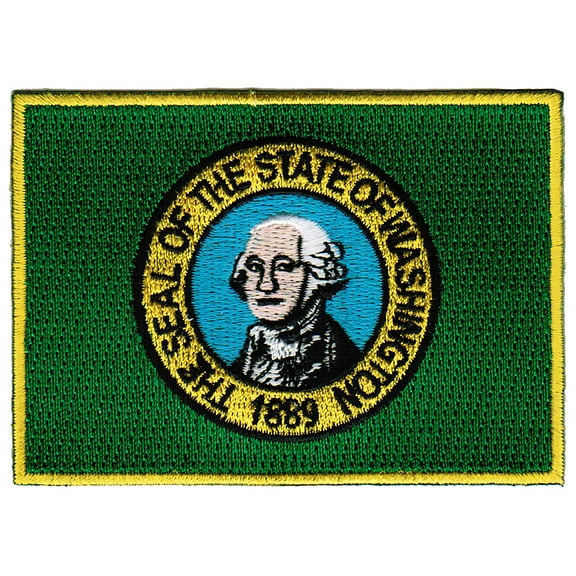 Washington Embroidered Iron-On Flag Patch