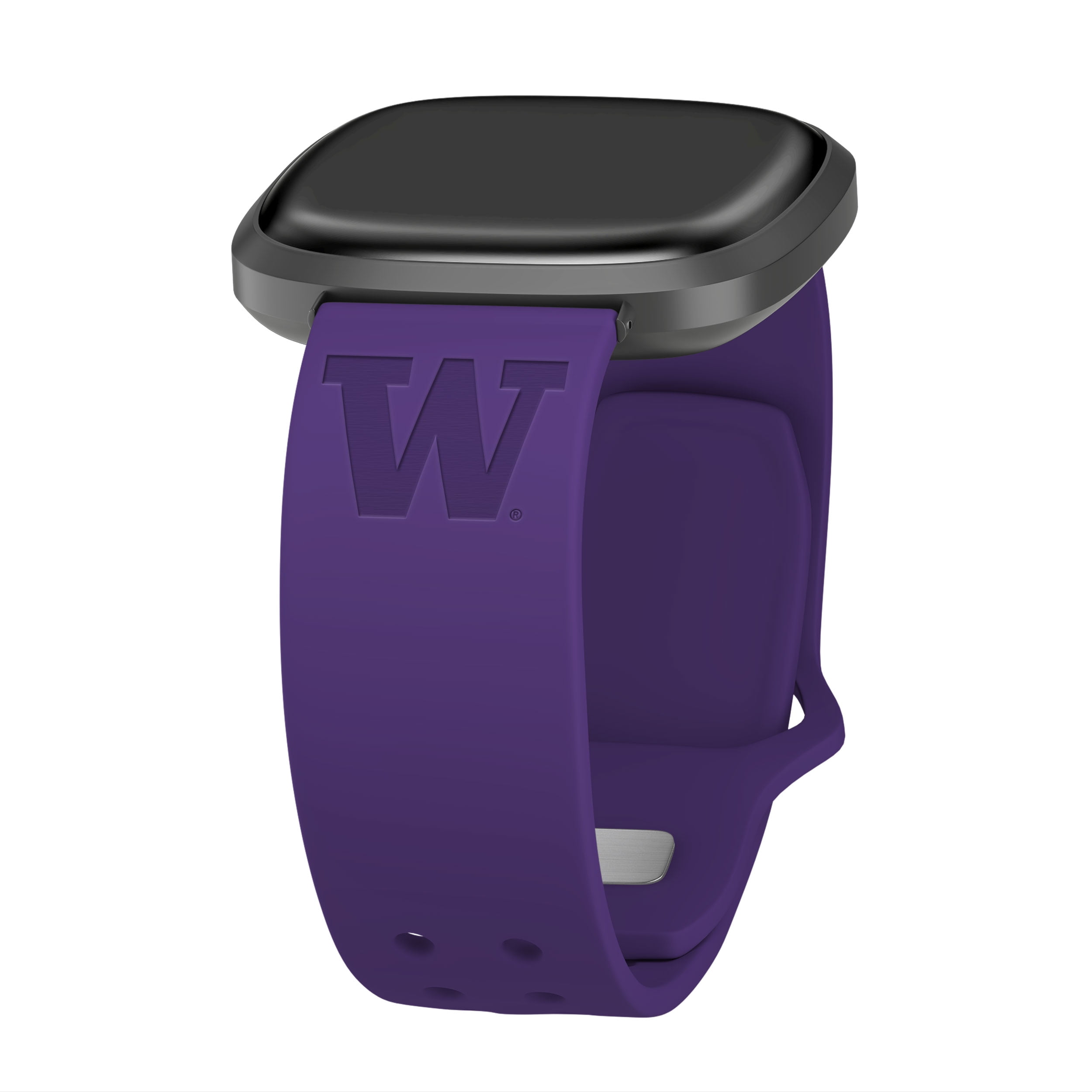 Washington Engraved Silicone Unisex Watch Band for Fitbit Versa 3 and Sense (Purple) by Affinity Bands
