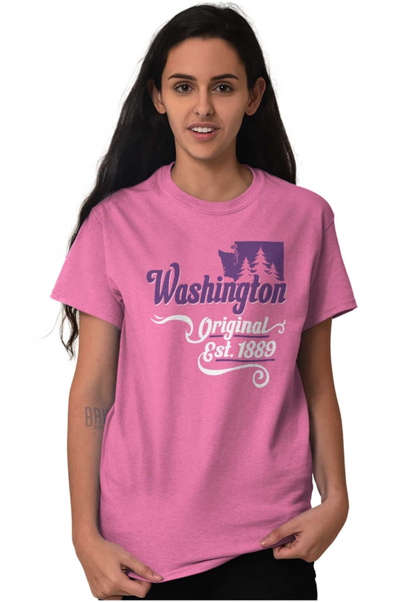 Washington Evergreen State Shape Cute Women's Graphic T Shirt Tees Brisco Brands S