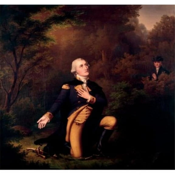 Washington George in Prayer at Valley Forge Paul Weber & L Sachs Poster Print - 18 x 24 in.