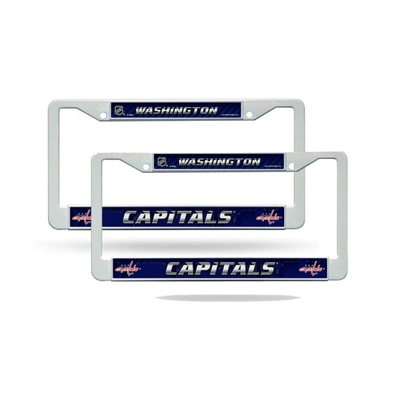 Washington Hockey Capitals White Plastic (Set of 2) License Plate Frames