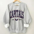 thumbnail image 1 of Washington Hockey Crewneck, Style Washington Capitals Sweatshirt, Washington Sweatshirt, College Sweatshirt, Hockey Fan Gifts,Ash color,size L, 1 of 5