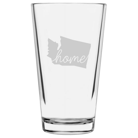 Washington Home States Etched 16oz Libbey Pint Glass