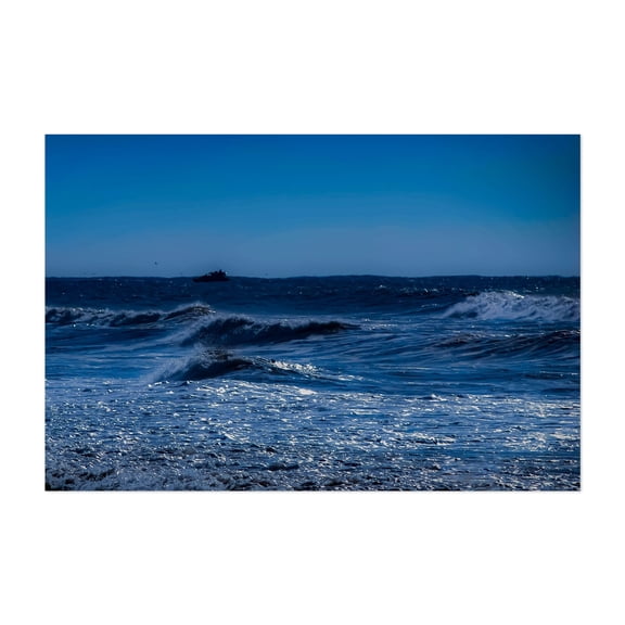 Washington Horizon Tranquility - Photography Ocean Waves Seascape Boat Coast Marine Life Water Unframed Wall Art Print 5 x 7 inches