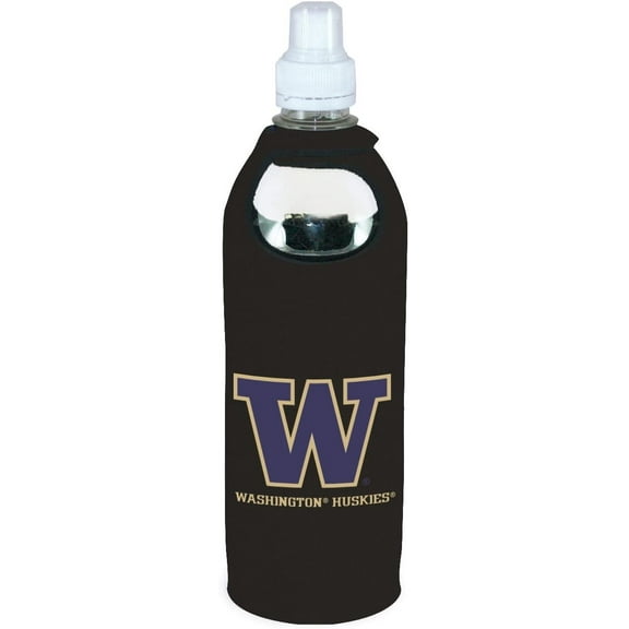Washington Huskies 1/2 Liter Water Soda Bottle Beverage Insulator Holder Cooler with Clip University of
