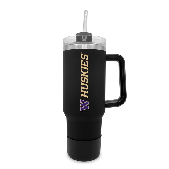 Washington Huskies 40oz. Stainless Tumbler with Handle & Removable Straw