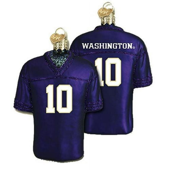 Washington Huskies Glass Christmas Ornament - Purple Jersey #10