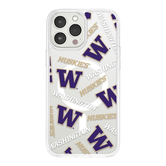 Washington Huskies HD Phone Case Compatible with MagSafe Apple iPhone 15 Pro (Scattered) by Affinity Bands