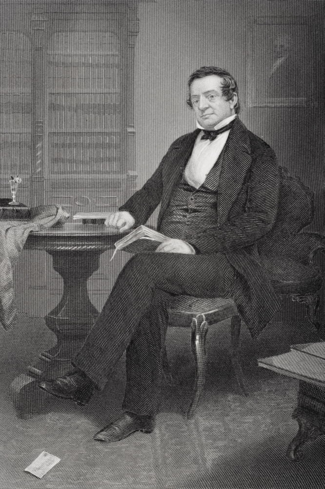 Washington Irving 1783-1859 American Author Known As First American Man Of Letters From Painting By Alonzo Chappel Canvas Art - Ken Welsh Design Pics (11 x 17)