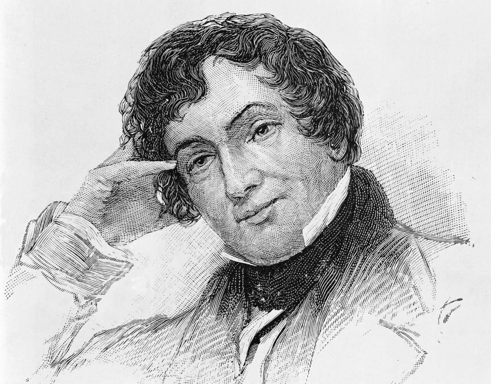 Washington Irving 1783 To 1859 American Author Known As First American Man Of Letters Canvas Art - Ken Welsh  Design Pics (32 x 24)