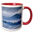 thumbnail image 1 of 3drose, Washington, La Push, Kayak Surfing in Big Swell - Us48 Glu0053 - Gary Luhm, 15oz Two-tone Red Mug, 1 of 6