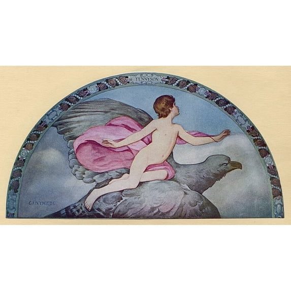 Washington, Library Of Congress Mural - Tennyson'S Ganymede Print By Mary Evans Grenville Collins Postcard Collection