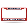 thumbnail image 1 of Washington Baseball National's Red Painted Chrome Metal License Plate Frame, 1 of 5