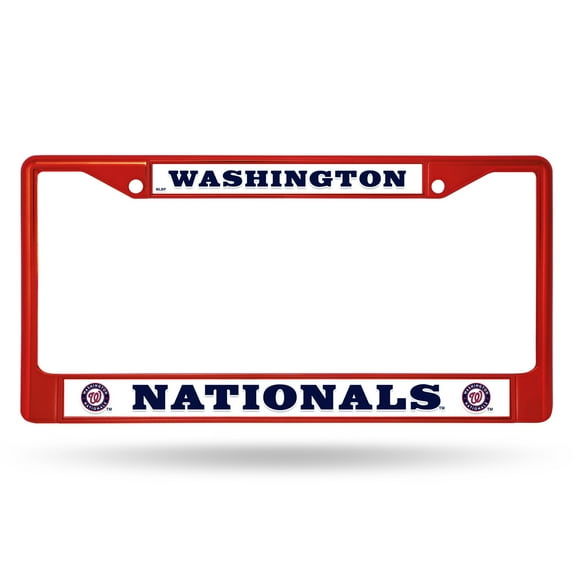 Washington Baseball National's Red Painted Chrome Metal License Plate Frame