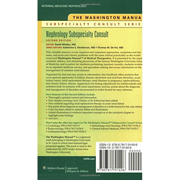 Pre-Owned Nephrology (Paperback) 9780781791496
