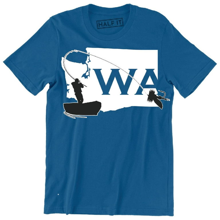 Washington Map State Funny Fly Fishing Fisherman Men's T-Shirt