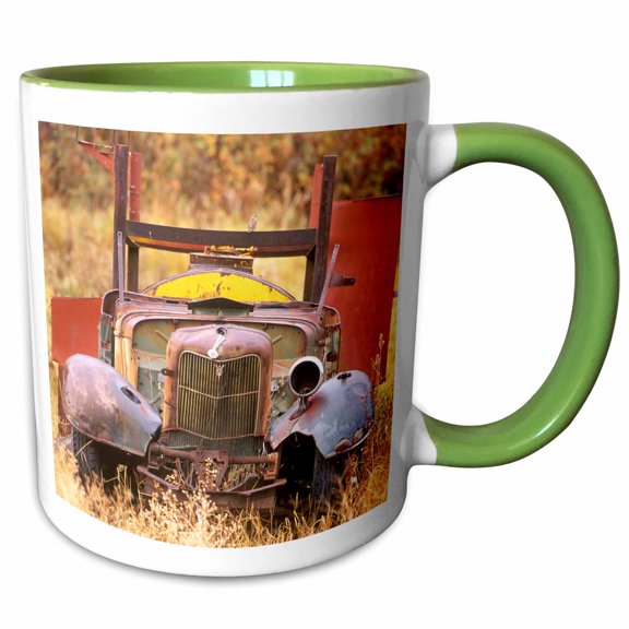 3drose, Washington, Methow Valley, Classic Truck - Us48 Rti0138 - Rob Tilley, 11oz Two-tone Green Mug