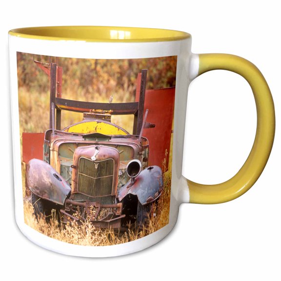 3drose, Washington, Methow Valley, Classic Truck - Us48 Rti0138 - Rob Tilley, 11oz Two-tone Yellow Mug