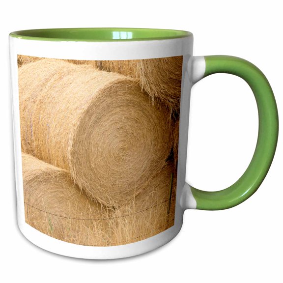 3drose, Washington, Methow Valley, Farm Hay Bales - Us48 Rti0142 - Rob Tilley, 11oz Two-tone Green Mug