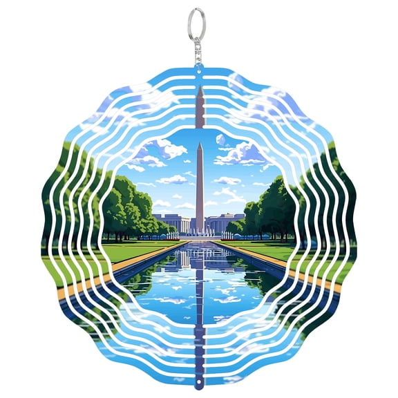 Washington Monument 3D Wind Spinner Stainless Steel Kinetic Yard Art Garden Decor DC National Mall Gift