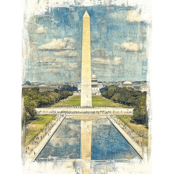 Washington Monument Canvas Print/Wall Art，Perfect for Living Room，Office，Hotel and Restaurant Decoration.