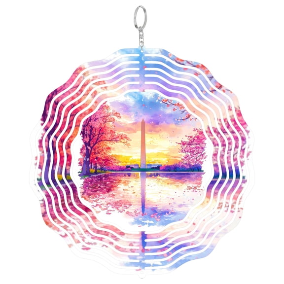Washington Monument DC 3D Wind Spinner Kinetic Hanging Art Outdoor Garden Decor USA Capital Travel Gift