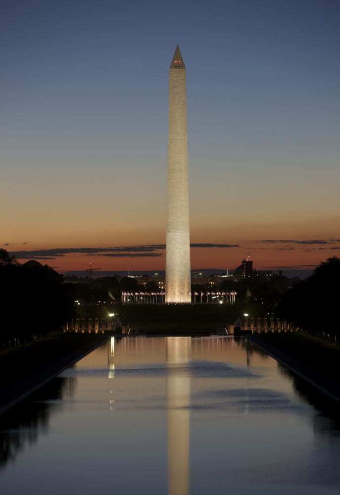 Washington Monument at sunset Washington DC USA Canvas Art - Terry MooreStocktrek Images (24 x 34)