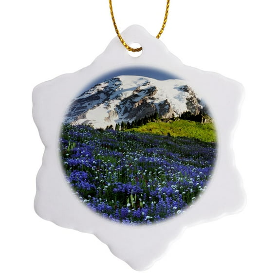 3drose, Washington, Mt Rainier Np, Broadleaf Lupine Flowers - Us48 Ccr0138 - Charles Crust, 3 inch Snowflake Porcelain Ornament