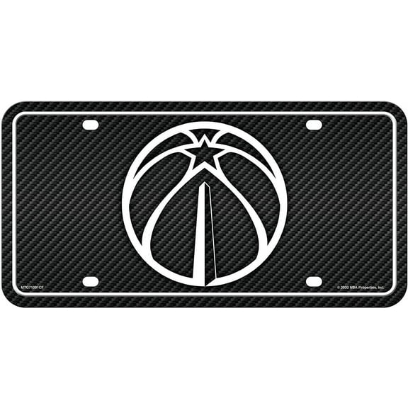 Washington Basketball Wizard's 12x6 Carbon Fiber Design Metal License Plate Auto Tag