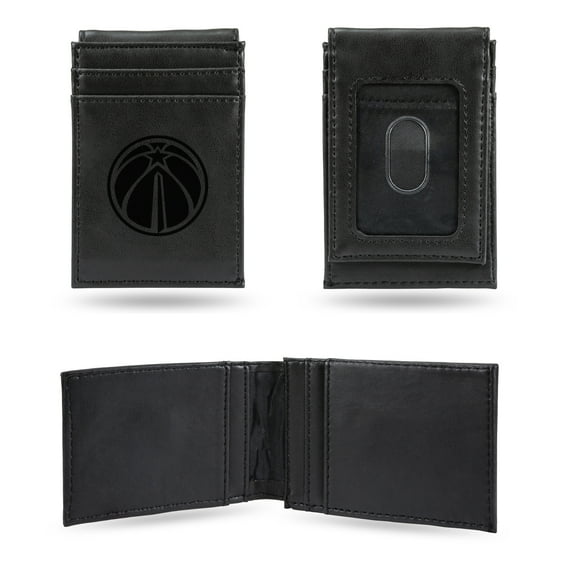 Wizards Laser Engraved Black Front Pocket Wallet