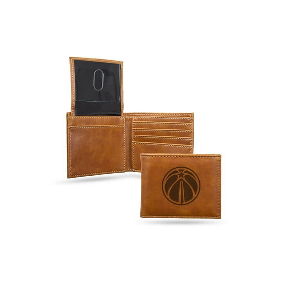 4" Brown NBA Washington Wizards Engraved Billfold Wallet