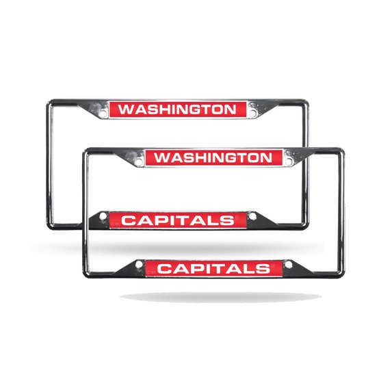Washington Hockey Capital's (Set of 2) All Corner EZ View Chrome Metal Laser Cut License Plate Frames
