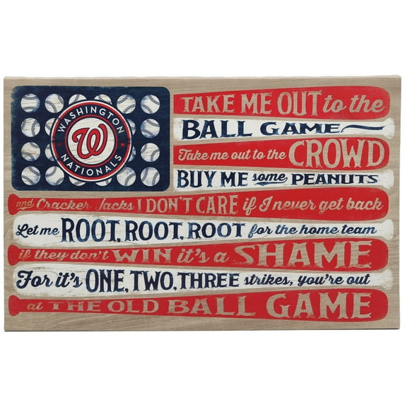 Washington Nationals 15" x 23.5" Flag Ball Game Stretched Canvas Wall Art