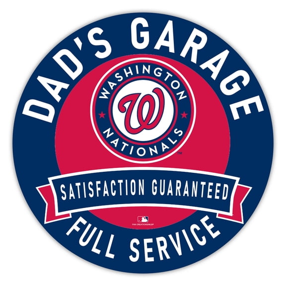 Washington Nationals 16" Dad's Garage Wood Sign