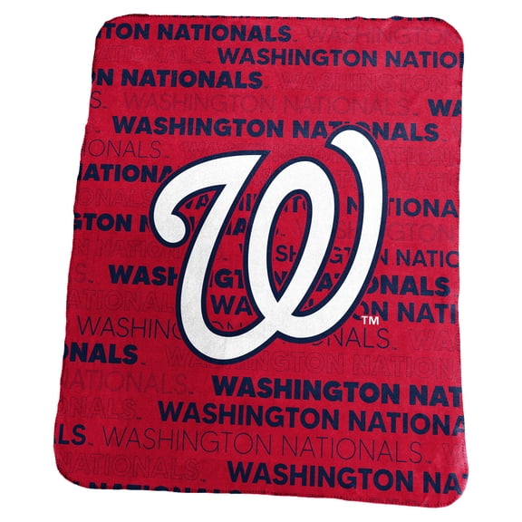 Logo Brands Washington Nationals 50" x 60" Classic Fleece Throw Blanket