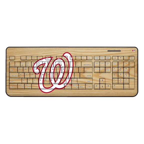 Washington Nationals Wood Print Wireless USB Keyboard