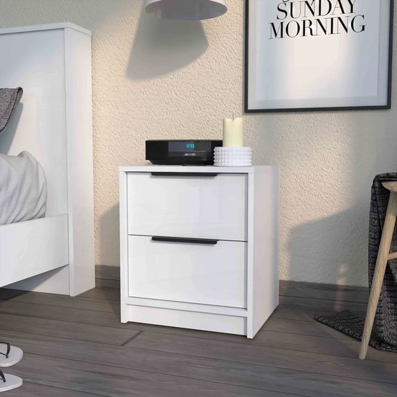 Washington Nightstand Equipped with Two Spacious Drawers