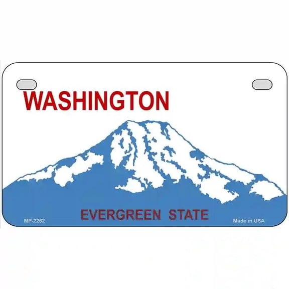 Washington Novelty State Blank Metal License Plate 7" x 4" Motorcycle (MP)