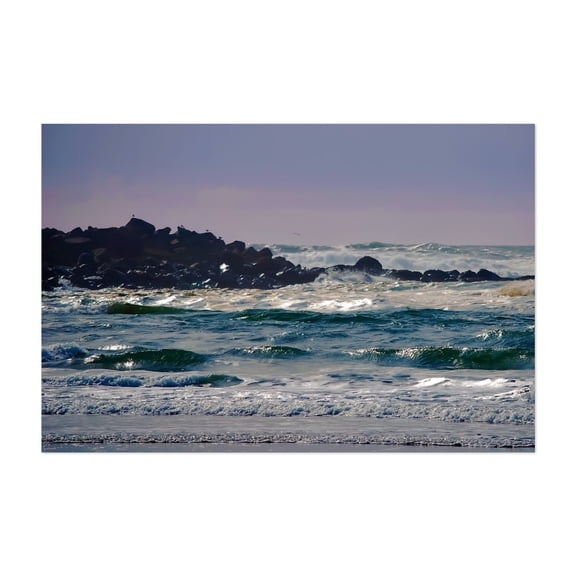 Washington Ocean's Edge Symphony - Photography Ocean Waves Coast Seascape Beach Water Surf Unframed Wall Art Print 5 x 7 inches