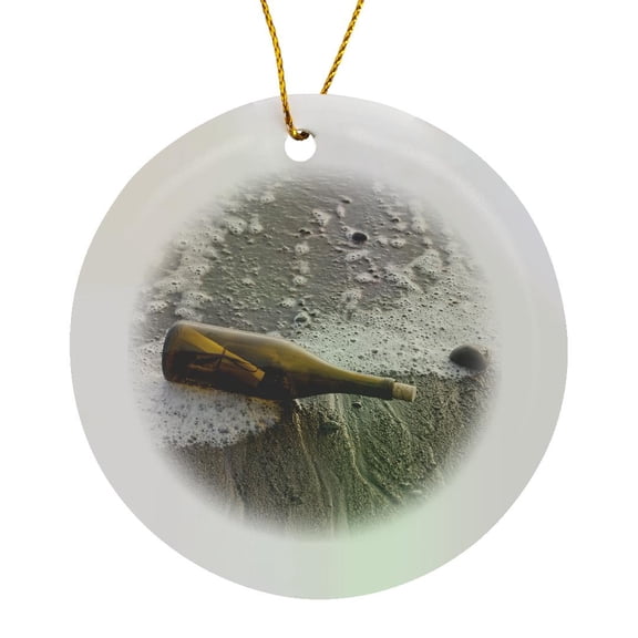 3drose, Washington, Olympic Np, Message in a Bottle, Beach - Us48 Bja0334 - Jaynes Gallery, Circle Porcelain Ornament